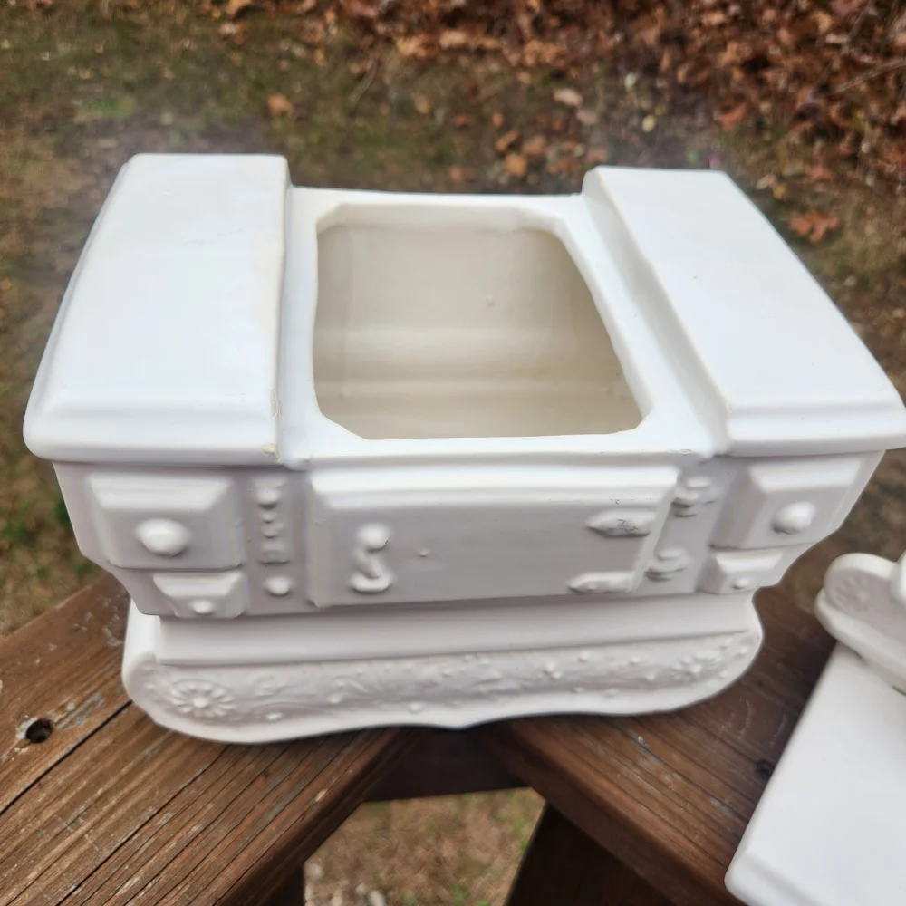 Vintage Mccoy Bisque White Stove Cookie Jar Circa 1962 HEAVY!